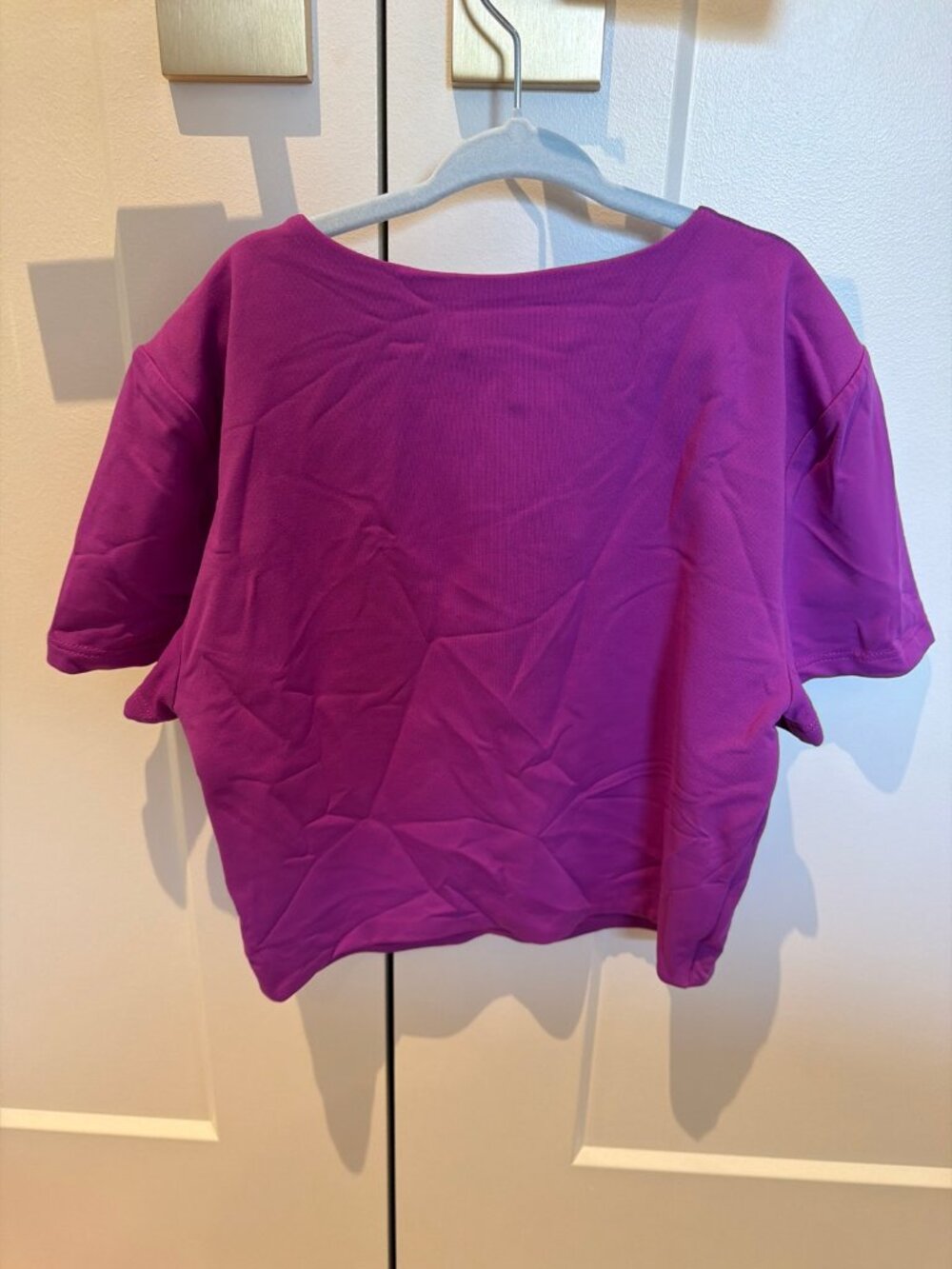 Babaton Sculpt Knit Short-Sleeve Tee — Magenta Purple | Size M